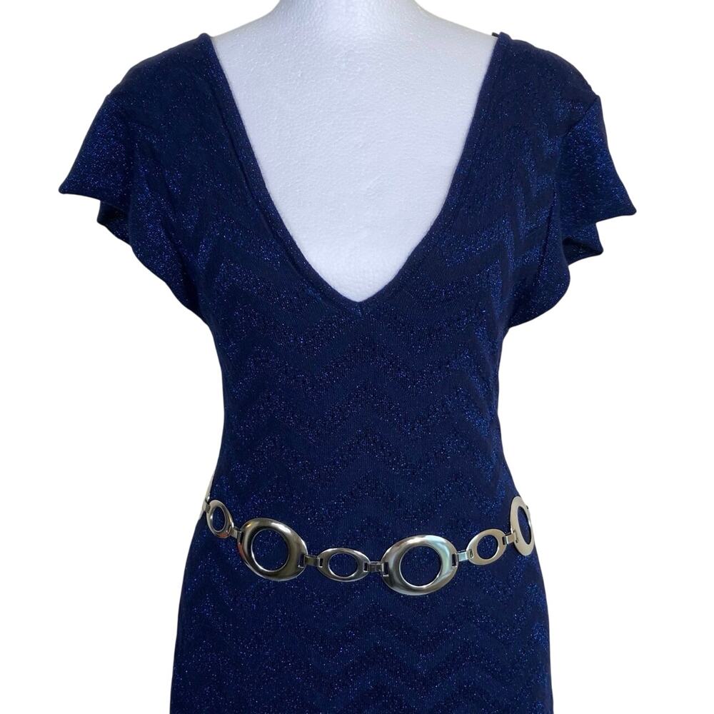 Unbranded Woman's Y2K Style Chunky Silver Tone Oval Link Chain Belt